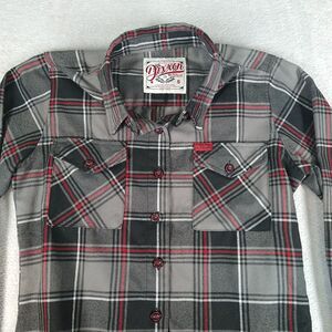 Dixxon Flannel Co. Shirt Women's Small Gray Red The Boneless Heritage L/S Plaid